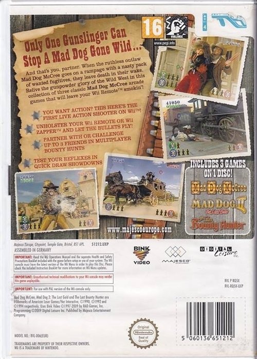 Mad Dog Mccree Gunslinger Pack - Nintendo Wii (B Grade) (Genbrug)